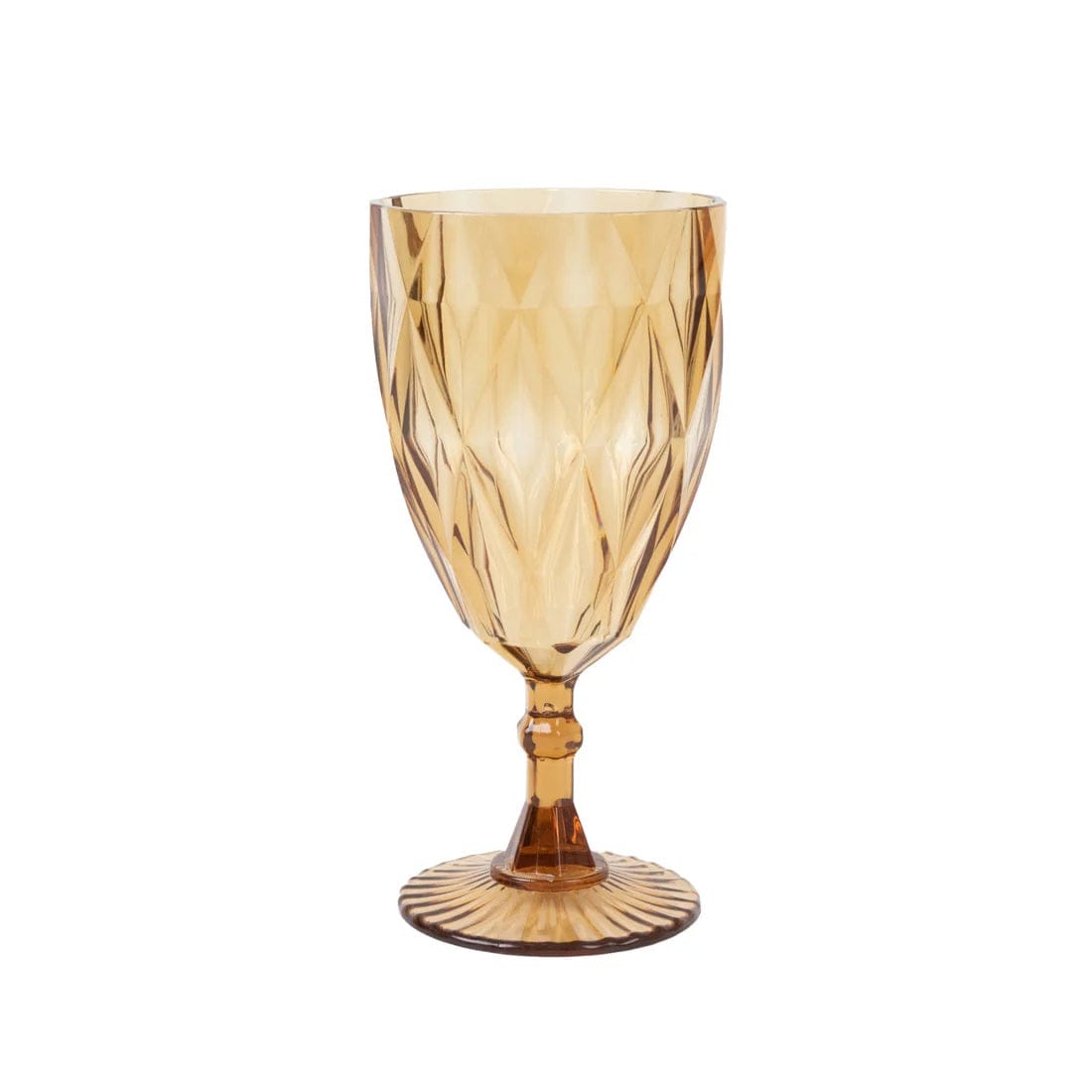 12 Goblets 11oz Vintage Diamond Cut Plastic Wine Glasses