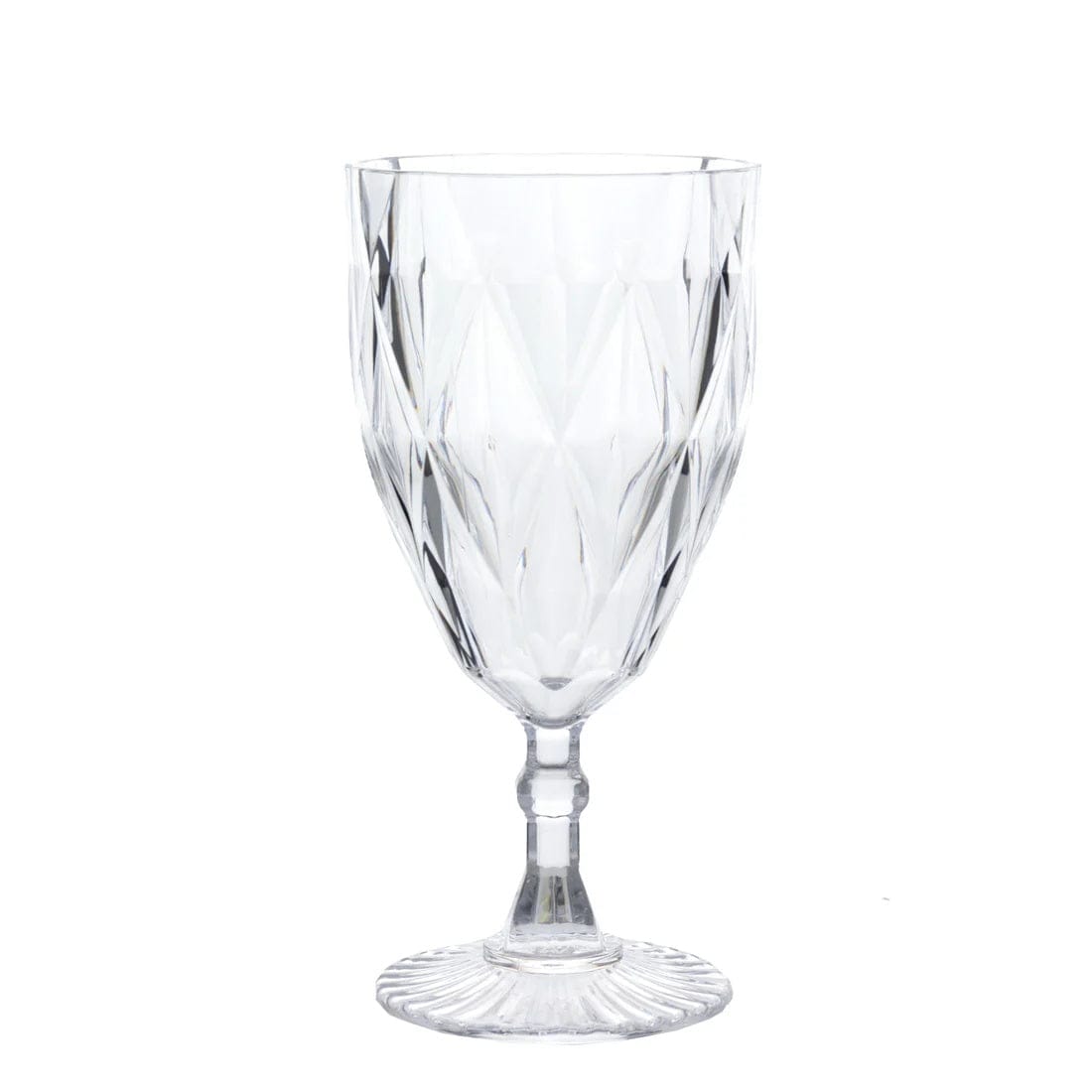 12 Goblets 11oz Vintage Diamond Cut Plastic Wine Glasses