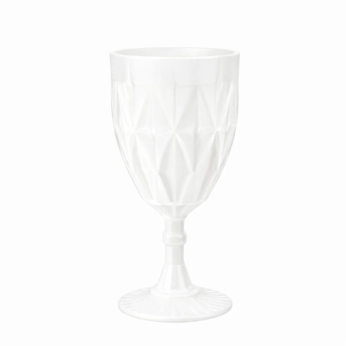 12 Goblets 11oz Vintage Diamond Cut Plastic Wine Glasses