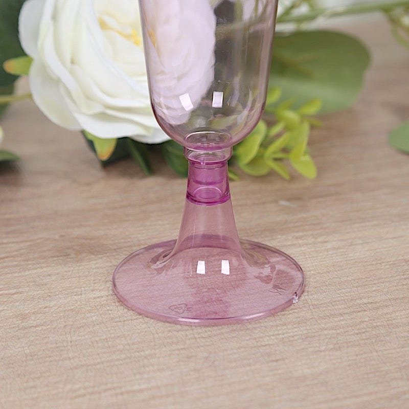 12 pcs 5 oz. Clear with Gold Rim Champagne Plastic Disposable Glasses