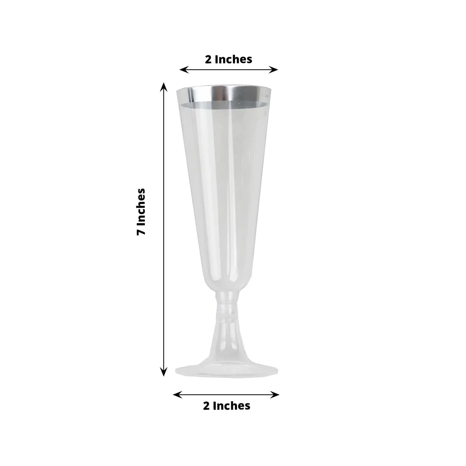 12 pcs 5 oz. Clear with Gold Rim Champagne Plastic Disposable Glasses