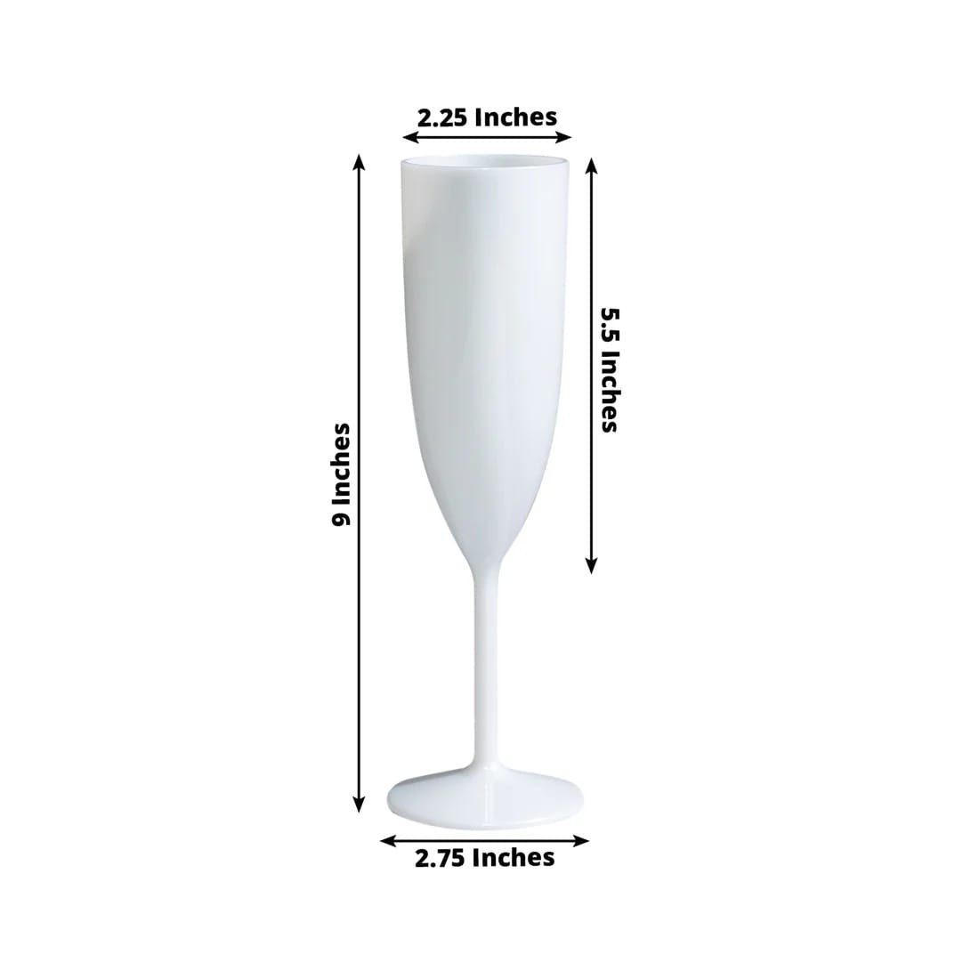 12 Plastic 6 oz Shatterproof Champagne Flutes
