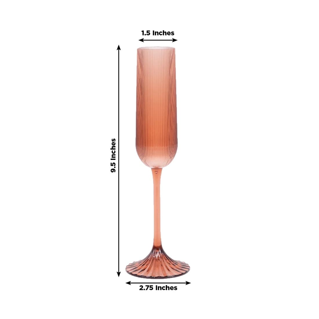 12 Ribbed 4 oz Plastic Champagne Flutes Disposable Glasses