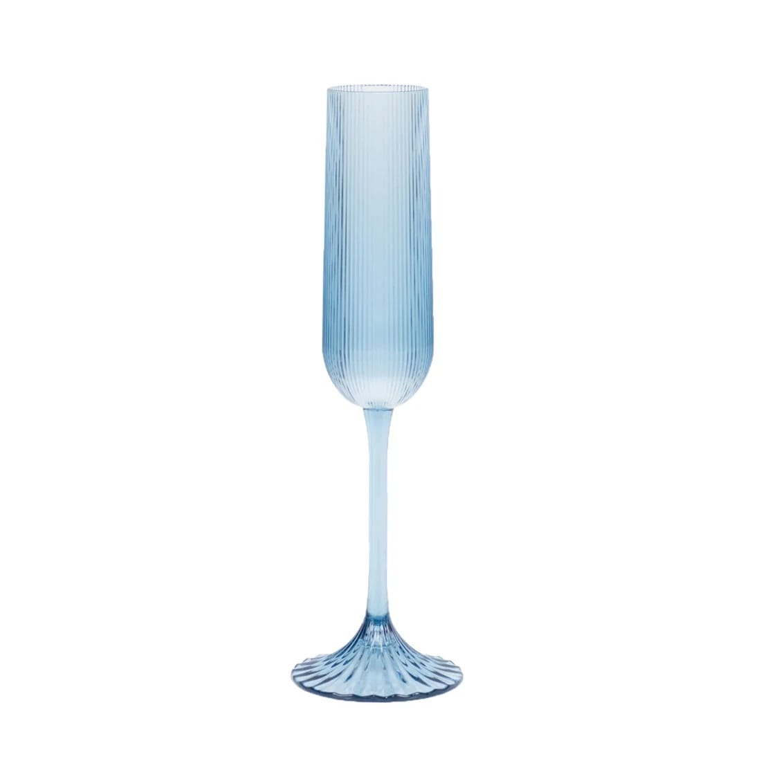 12 Ribbed 4 oz Plastic Champagne Flutes Disposable Glasses