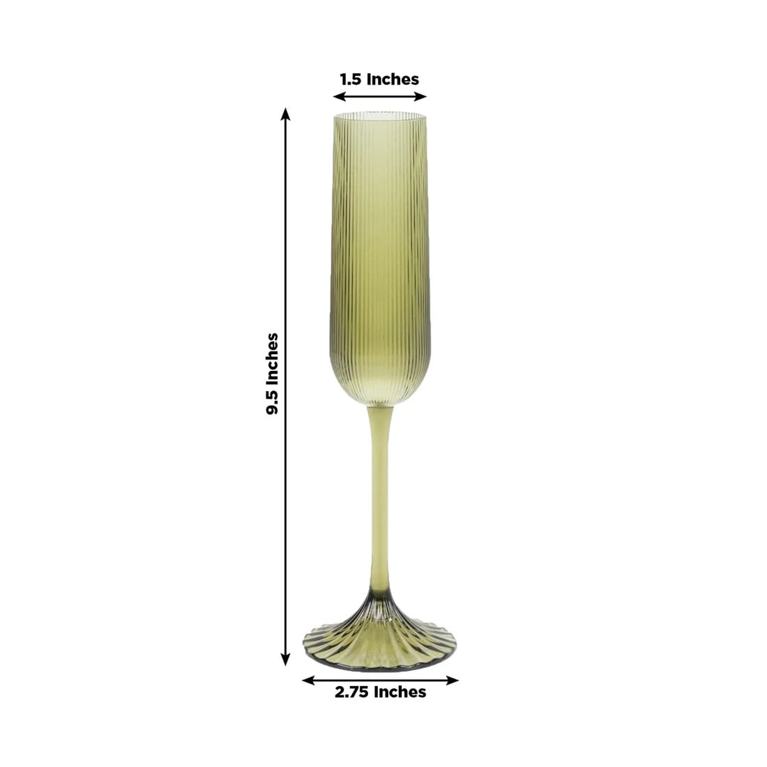 12 Ribbed 4 oz Plastic Champagne Flutes Disposable Glasses