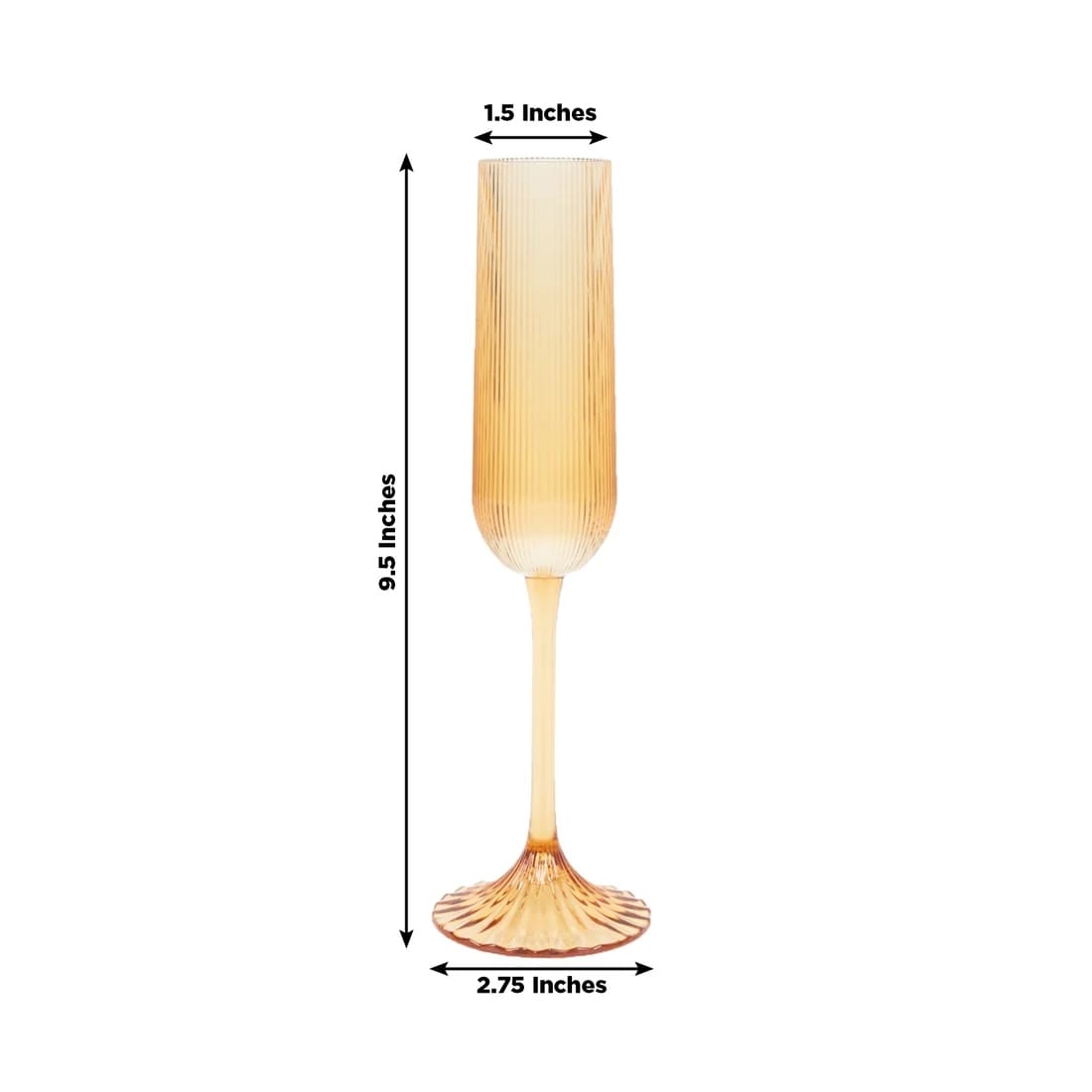 12 Ribbed 4 oz Plastic Champagne Flutes Disposable Glasses