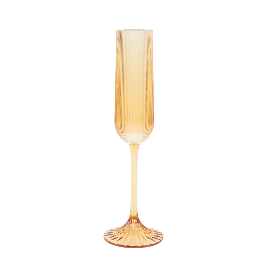 12 Ribbed 4 oz Plastic Champagne Flutes Disposable Glasses