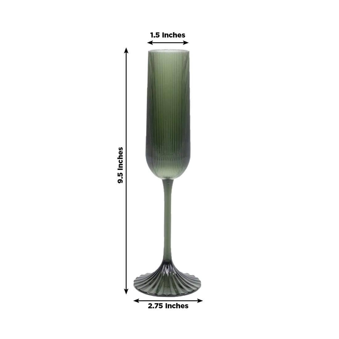 12 Ribbed 4 oz Plastic Champagne Flutes Disposable Glasses