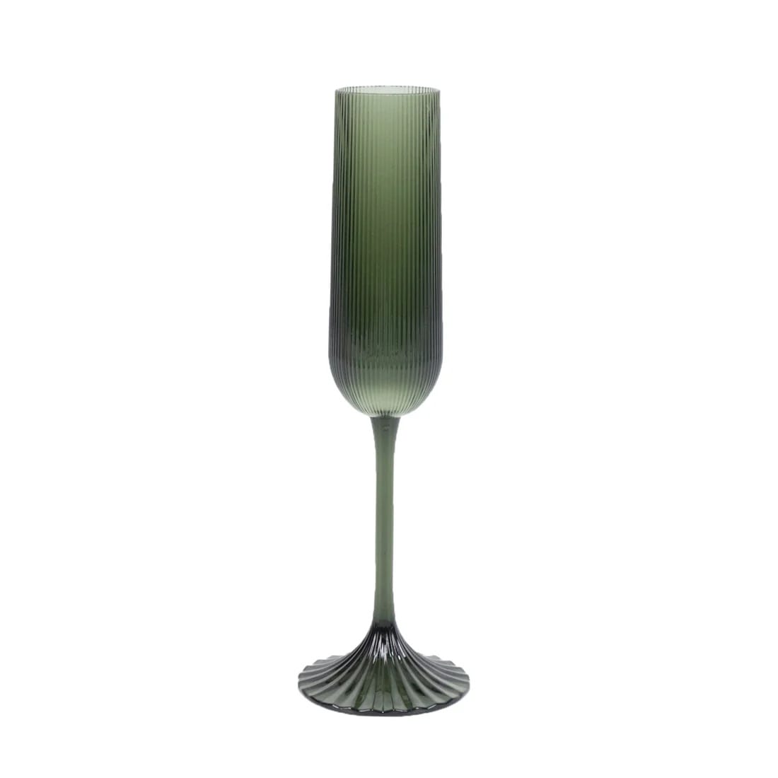 12 Ribbed 4 oz Plastic Champagne Flutes Disposable Glasses