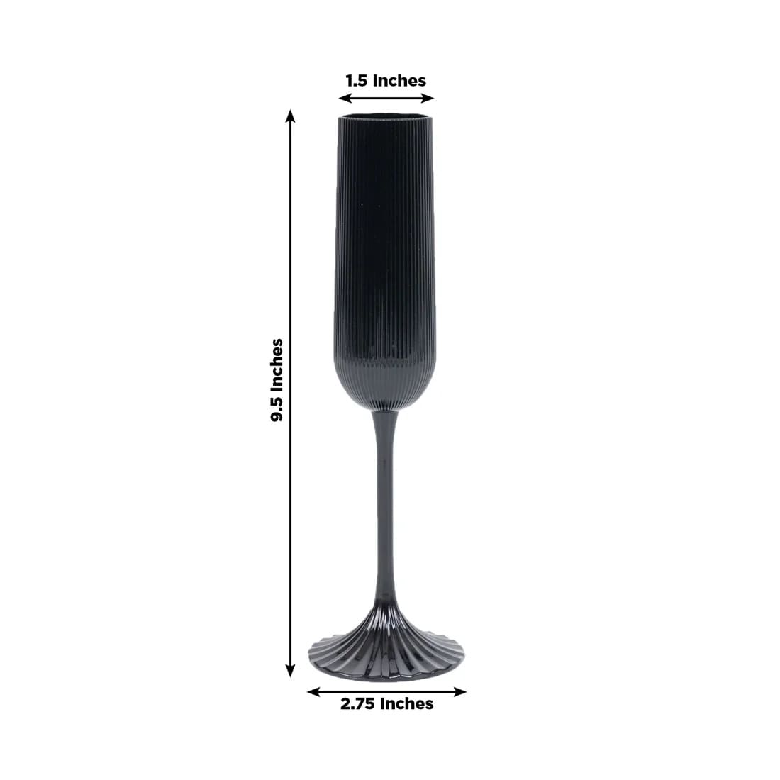 12 Ribbed 4 oz Plastic Champagne Flutes Disposable Glasses