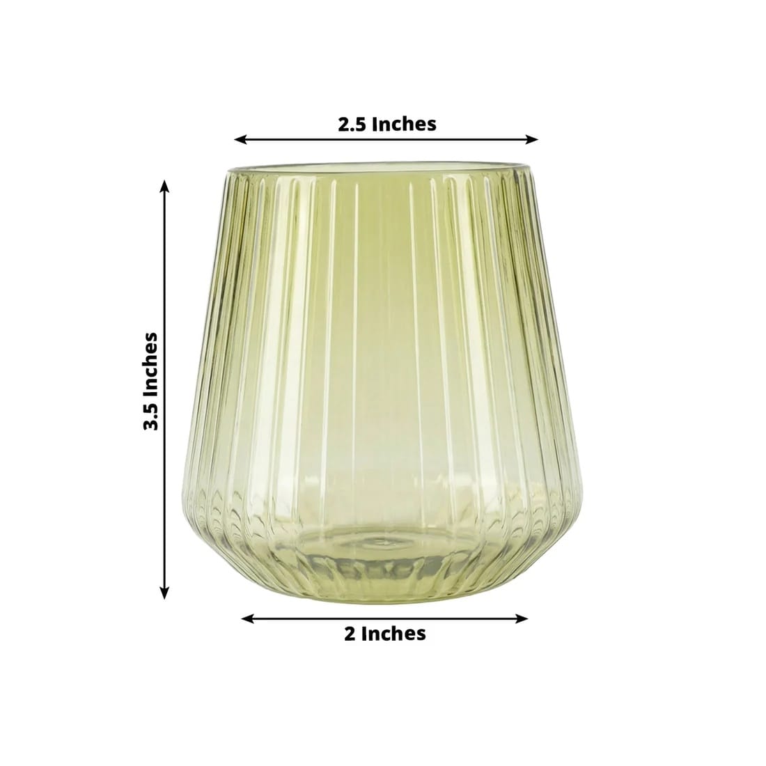 12 Stemless 12 oz Plastic Wine Glasses with Ribbed Design