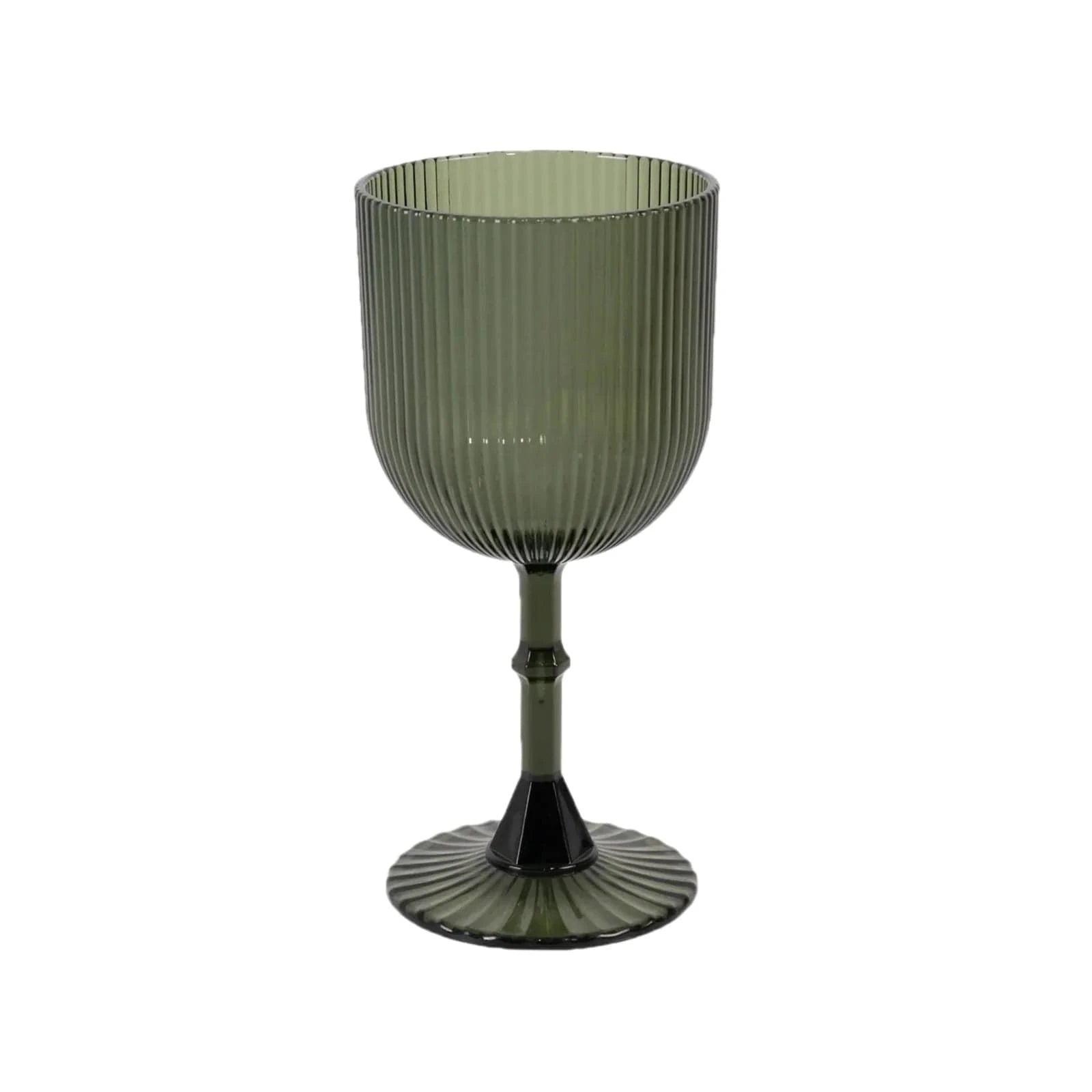 2 Plastic Wine Glasses 9oz Vintage Ribbed Pattern
