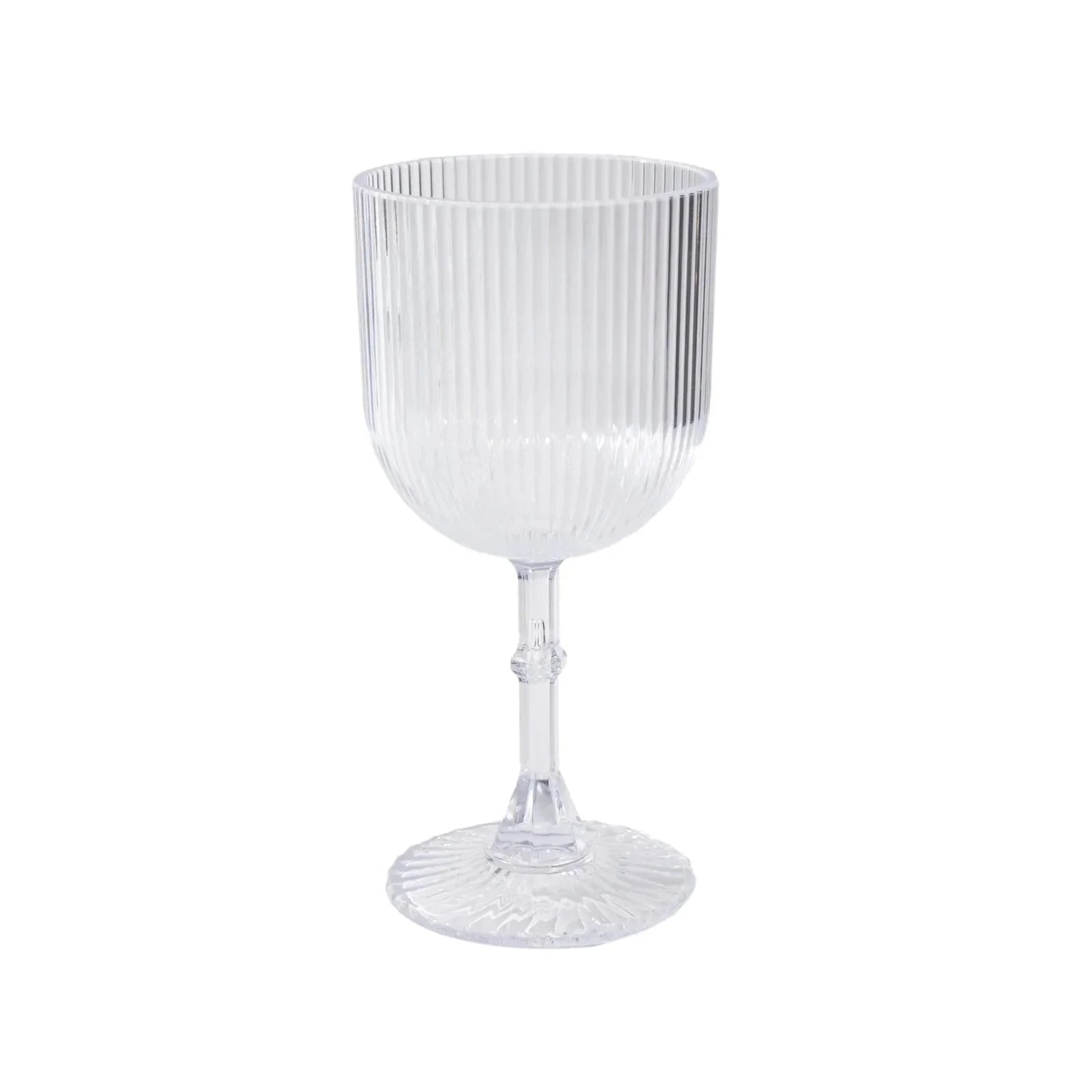 2 Plastic Wine Glasses 9oz Vintage Ribbed Pattern