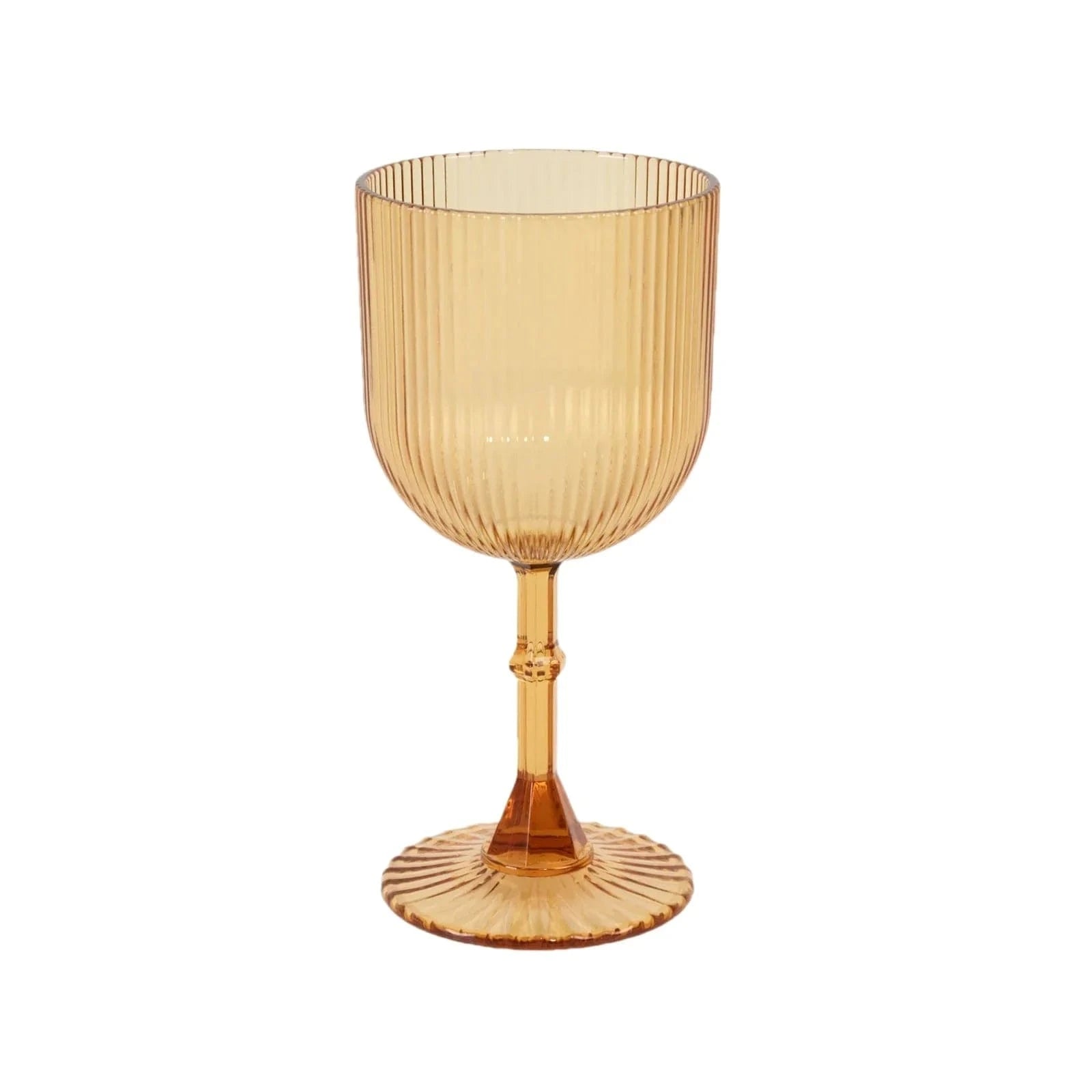 2 Plastic Wine Glasses 9oz Vintage Ribbed Pattern