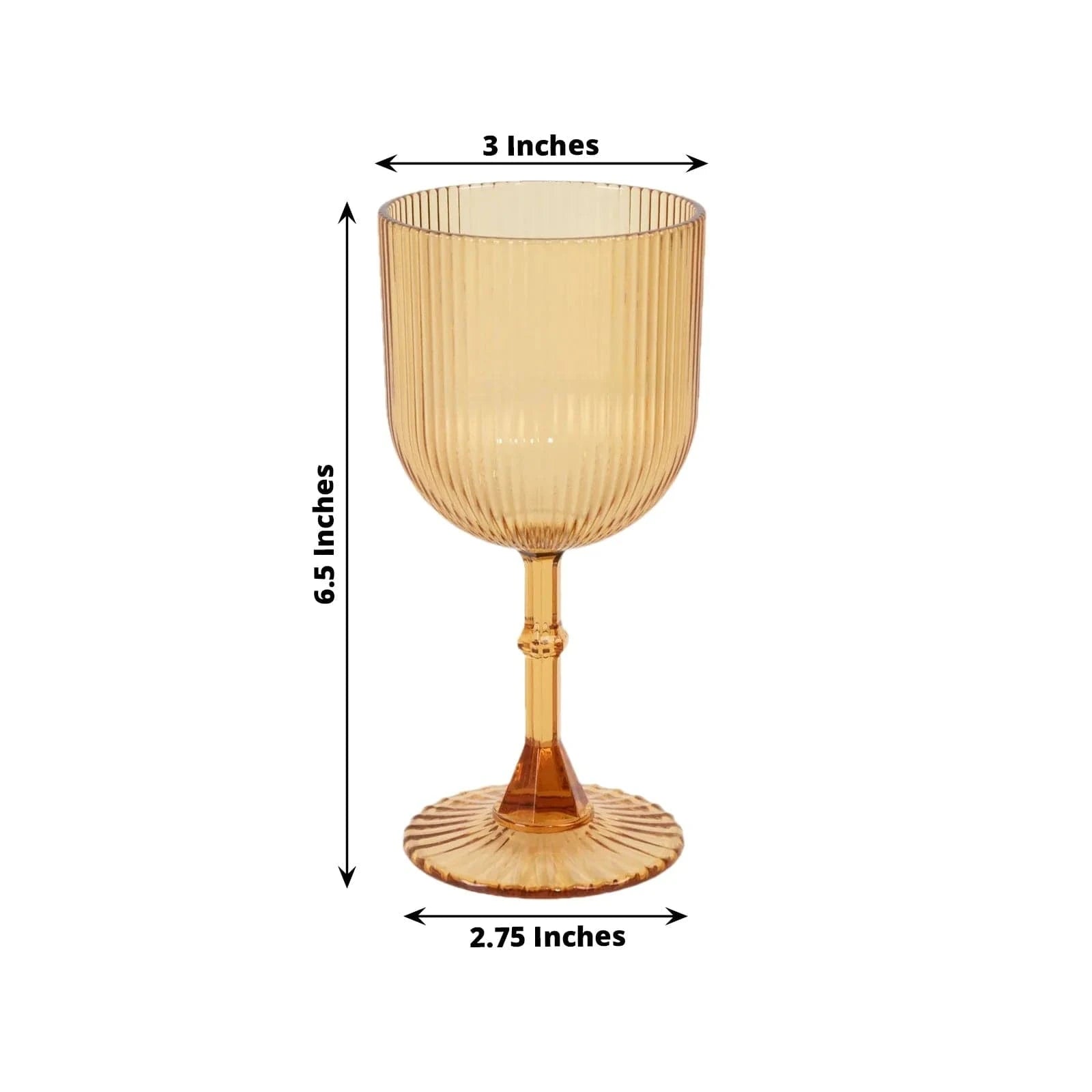 2 Plastic Wine Glasses 9oz Vintage Ribbed Pattern