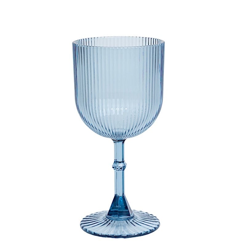 2 Plastic Wine Glasses 9oz Vintage Ribbed Pattern