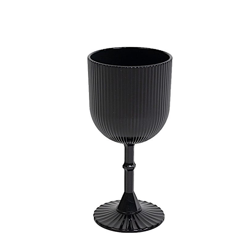2 Plastic Wine Glasses 9oz Vintage Ribbed Pattern