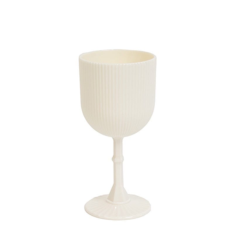 2 Plastic Wine Glasses 9oz Vintage Ribbed Pattern