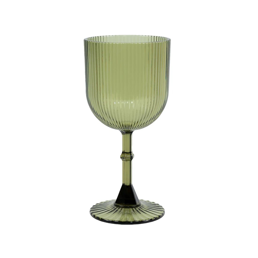 2 Plastic Wine Glasses 9oz Vintage Ribbed Pattern