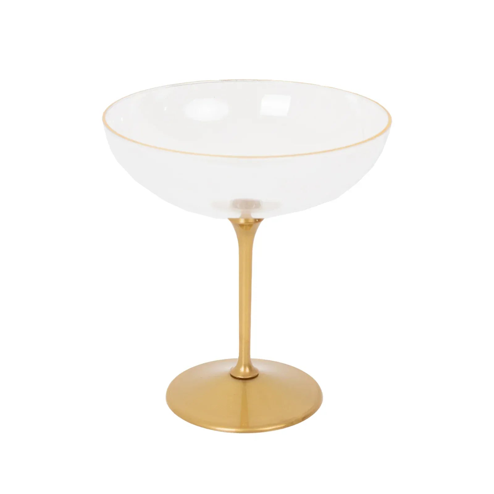 24 Clear and Gold 9 oz Premium Disposable Cocktail Glasses