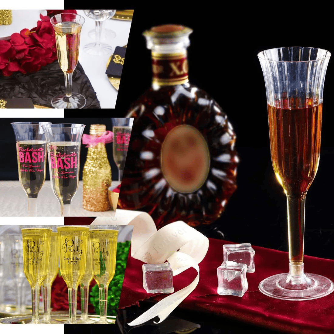 24 pcs 6 oz Disposable Plastic Party Champagne Flutes