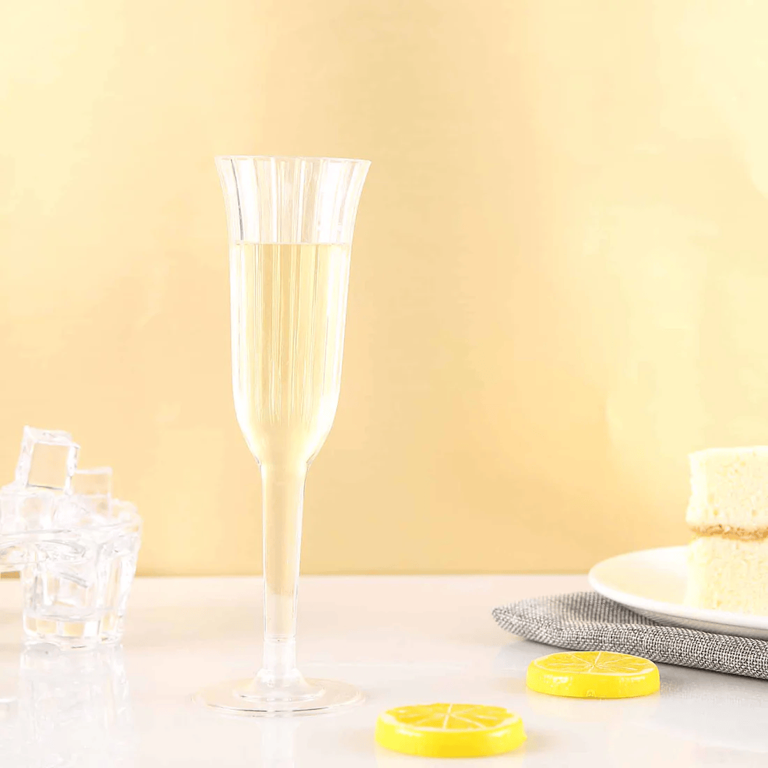 24 pcs 6 oz Disposable Plastic Party Champagne Flutes