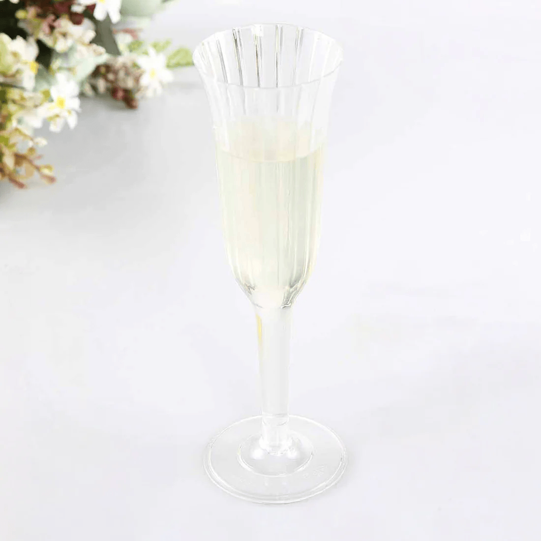 24 pcs 6 oz Disposable Plastic Party Champagne Flutes