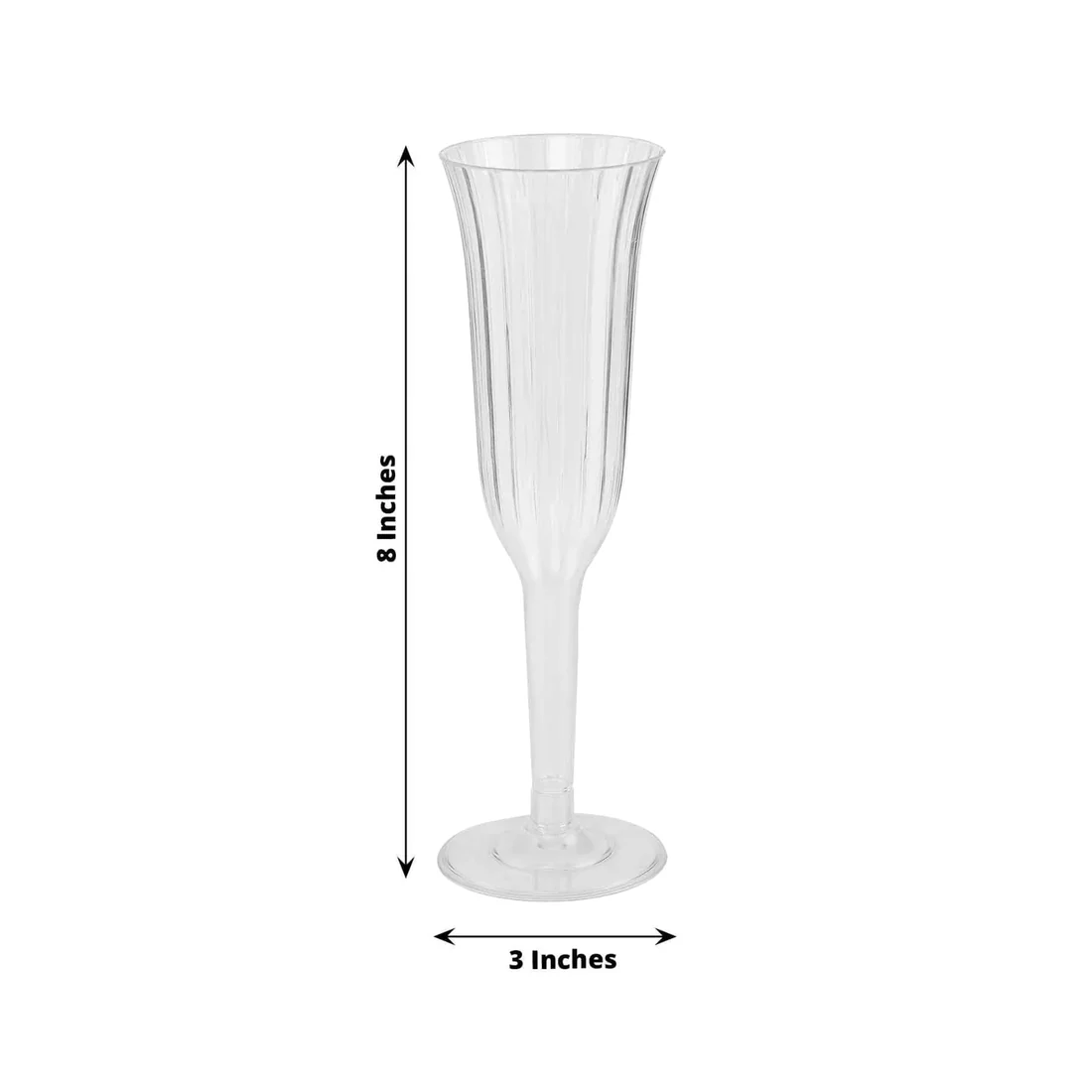 24 pcs 6 oz Disposable Plastic Party Champagne Flutes