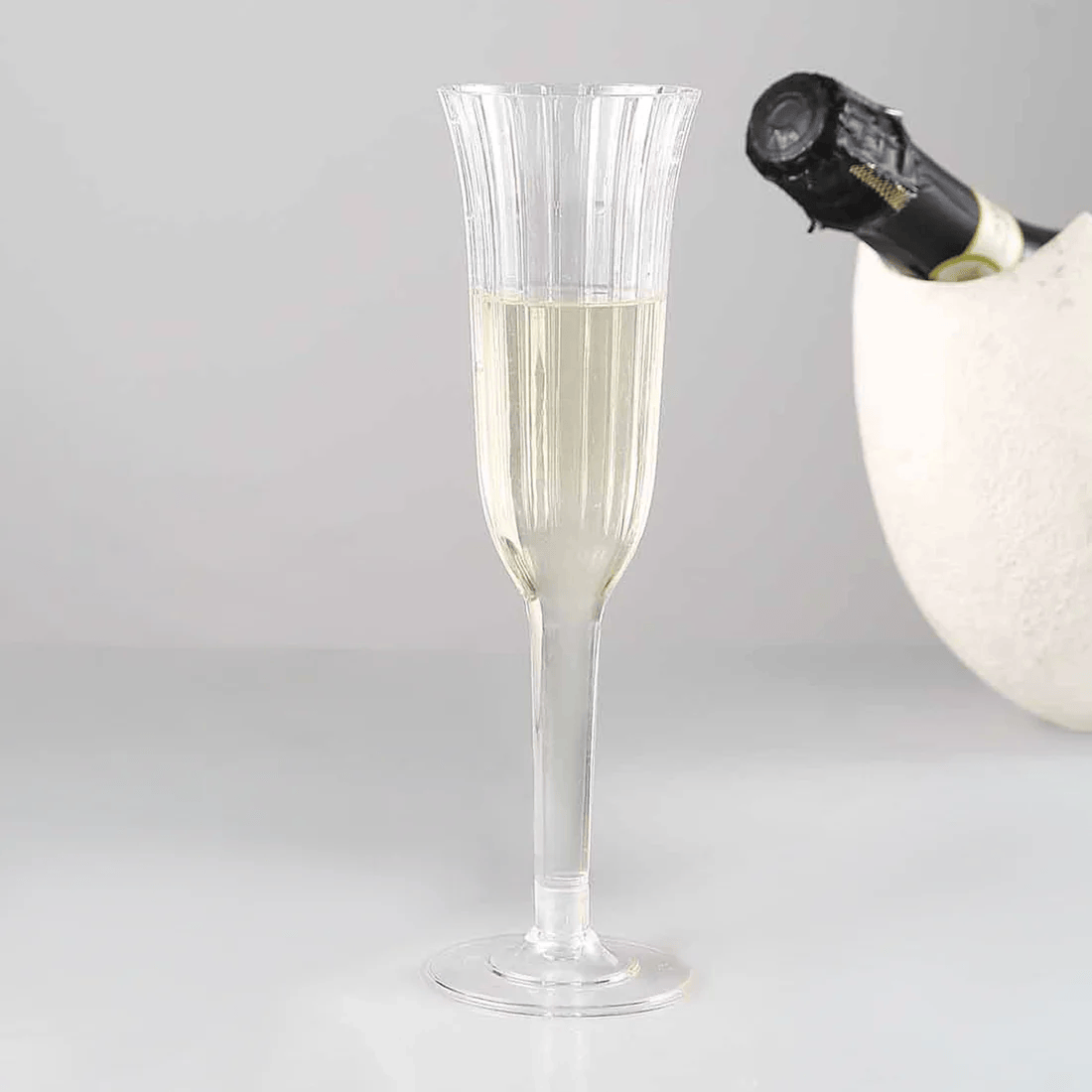 24 pcs 6 oz Disposable Plastic Party Champagne Flutes