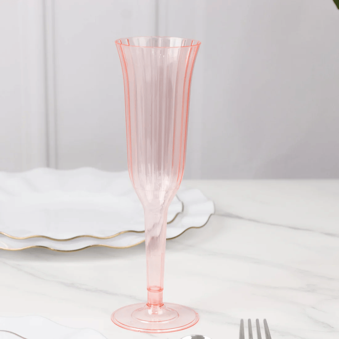 24 pcs 6 oz Disposable Plastic Party Champagne Flutes
