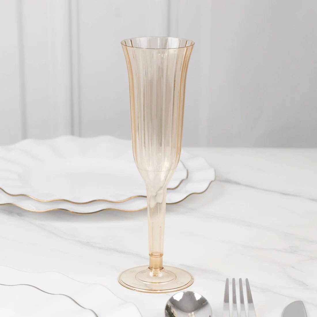 24 pcs 6 oz Disposable Plastic Party Champagne Flutes