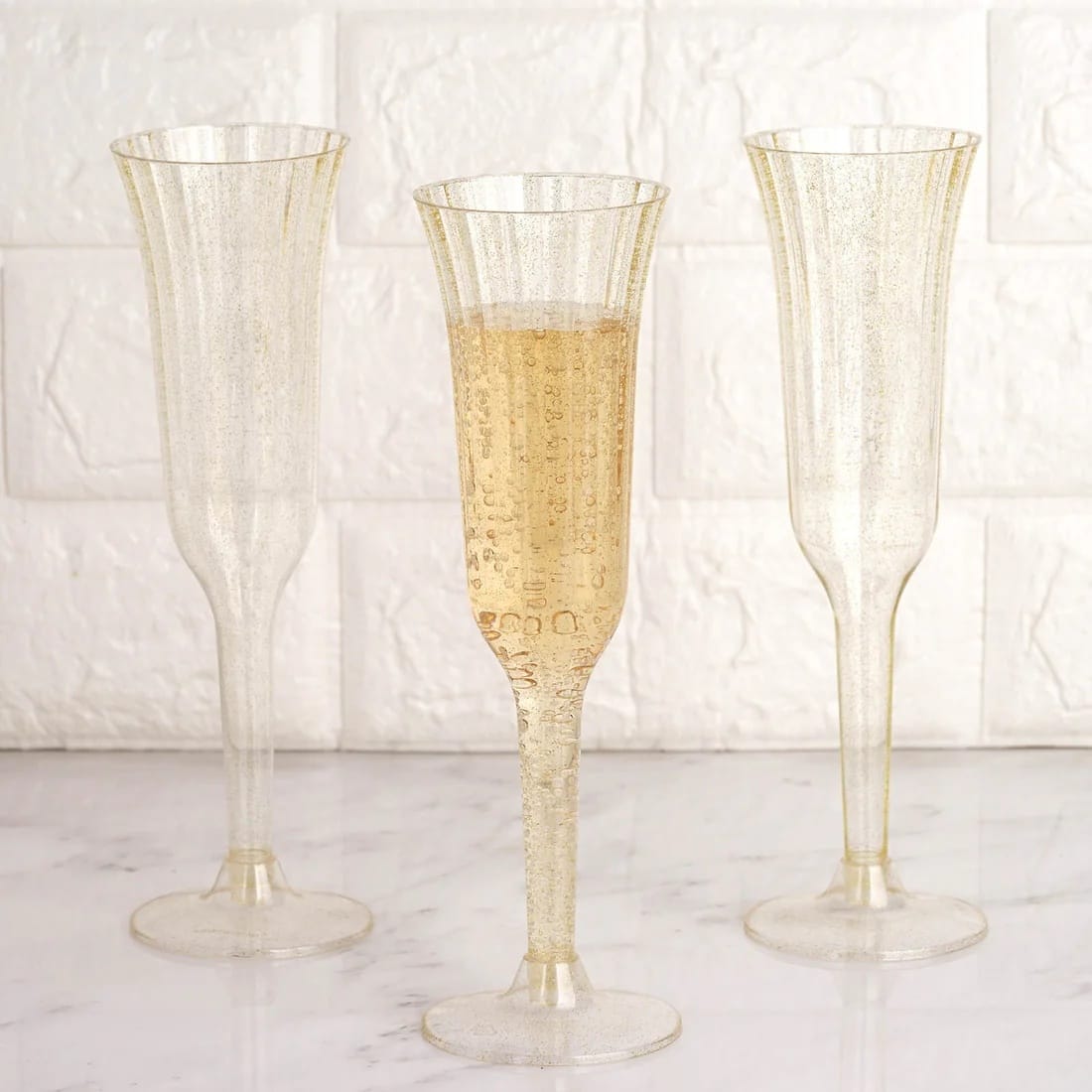 24 pcs 6 oz Disposable Plastic Party Champagne Flutes