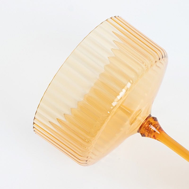 24 Ribbed 10 oz Premium Disposable Plastic Coupe Champagne Glasses with Detachable Stem