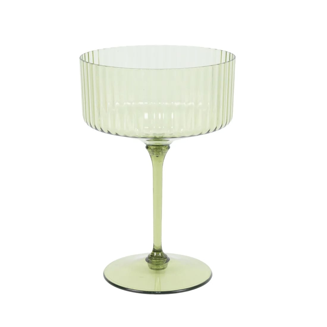 24 Ribbed 10 oz Premium Disposable Plastic Coupe Champagne Glasses with Detachable Stem