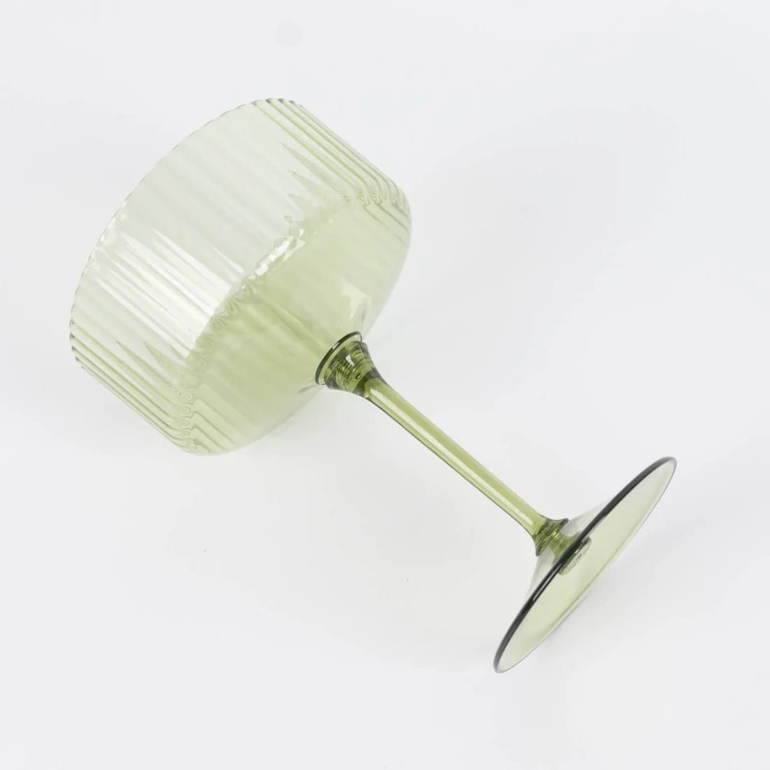 24 Ribbed 10 oz Premium Disposable Plastic Coupe Champagne Glasses with Detachable Stem