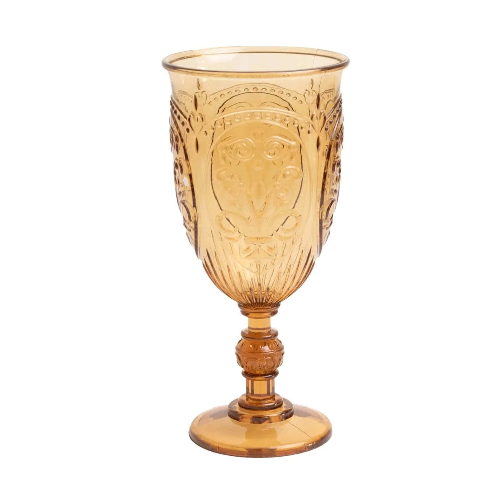 24 Transparent 10 oz Plastic Wine Glasses Retro Embossed Style