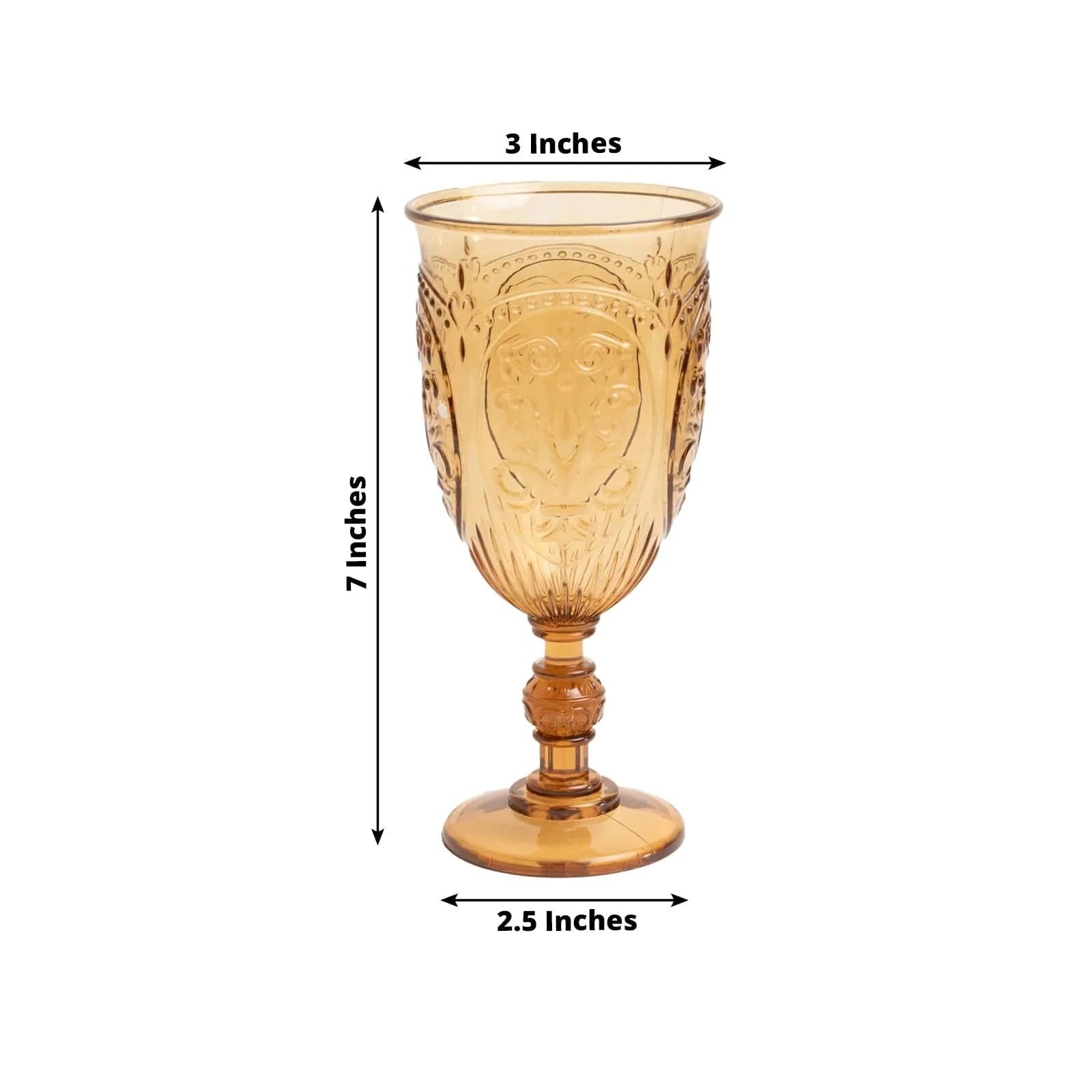 24 Transparent 10 oz Plastic Wine Glasses Retro Embossed Style
