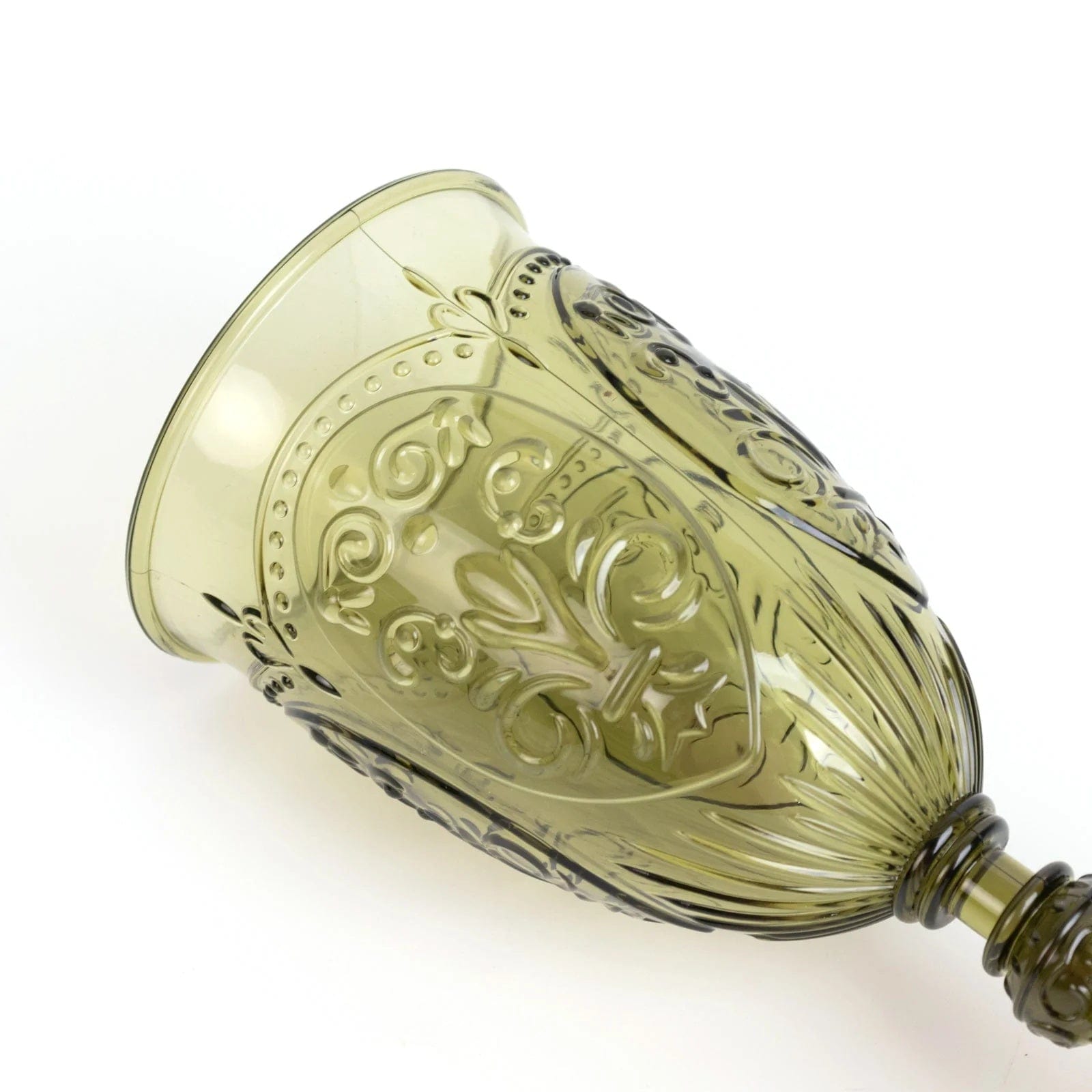 24 Transparent 10 oz Plastic Wine Glasses Retro Embossed Style