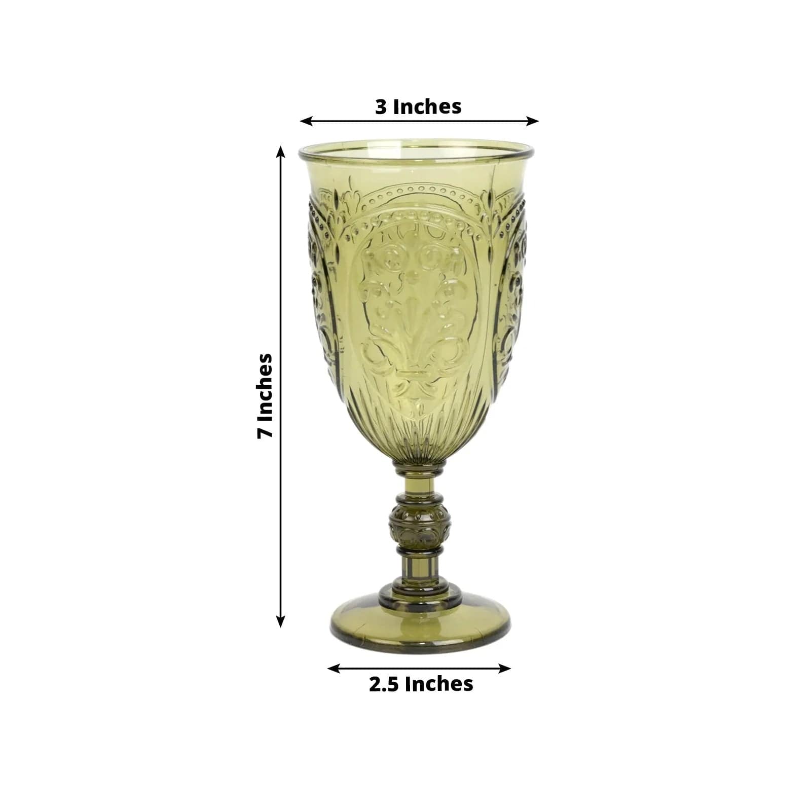 24 Transparent 10 oz Plastic Wine Glasses Retro Embossed Style