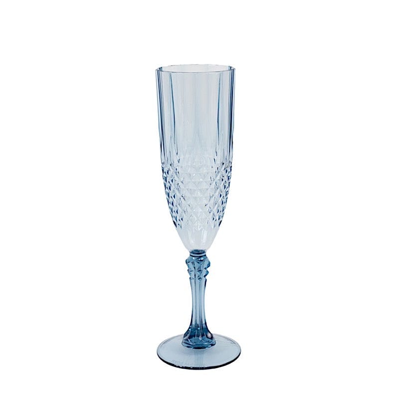 6 Clear 8 oz Crystal Disposable Plastic Party Champagne Flutes