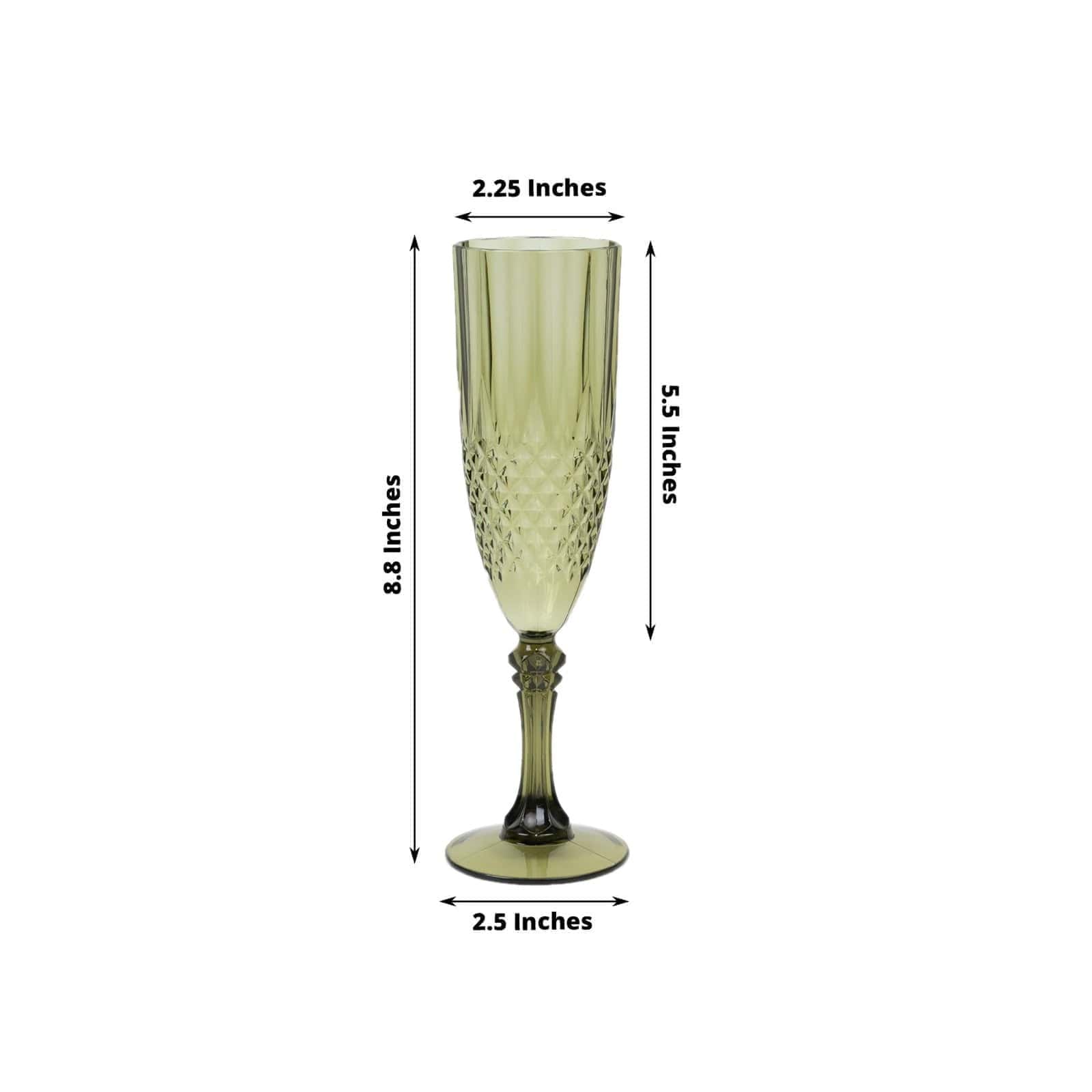 6 Clear 8 oz Crystal Disposable Plastic Party Champagne Flutes