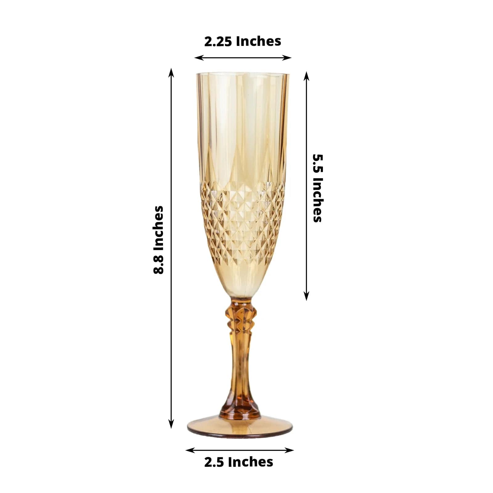 6 Clear 8 oz Crystal Disposable Plastic Party Champagne Flutes