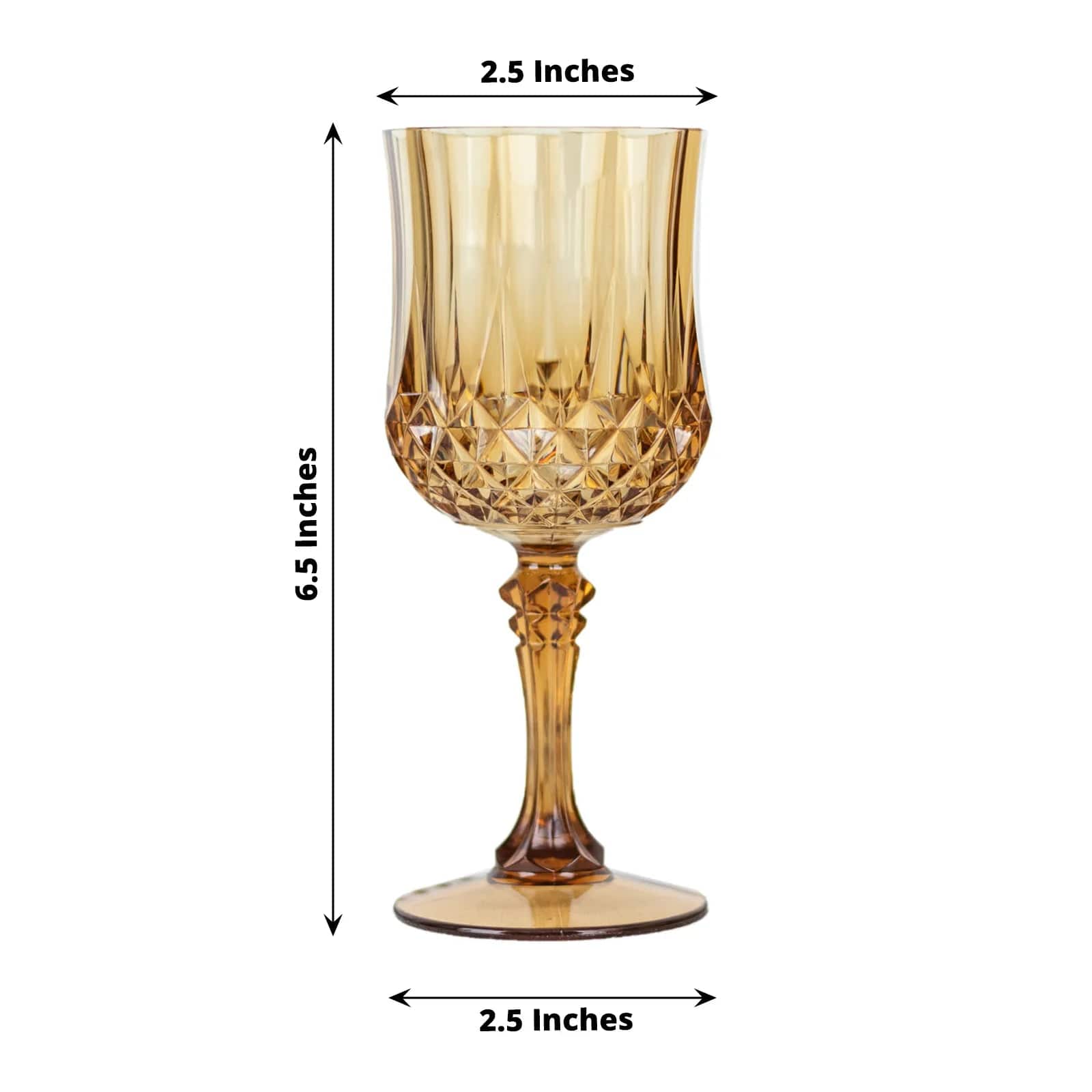 6 Disposable 8 oz Crystal Cut Goblets Plastic Wine Glasses