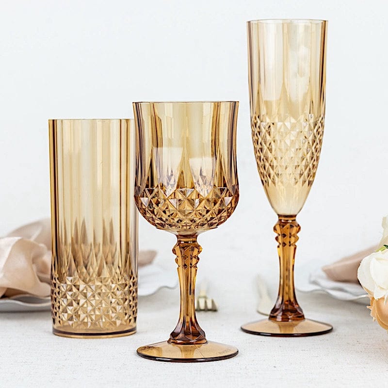 7 Oz 1-Piece Gold Glitter Plastic Disposable Wine Goblet - 8 Pack – Posh  Setting