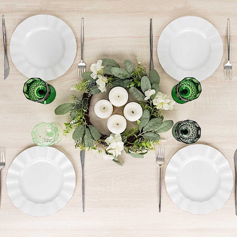 6 Disposable 8 oz Crystal Cut Goblets Plastic Wine Glasses