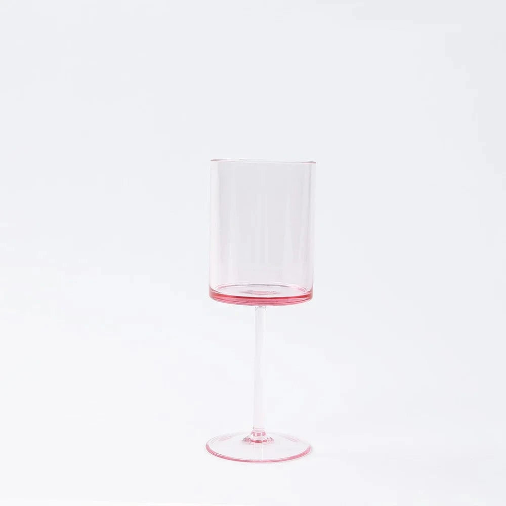 6 pack 10 oz Plastic Cylindrical Wine Glasses with Long Stem
