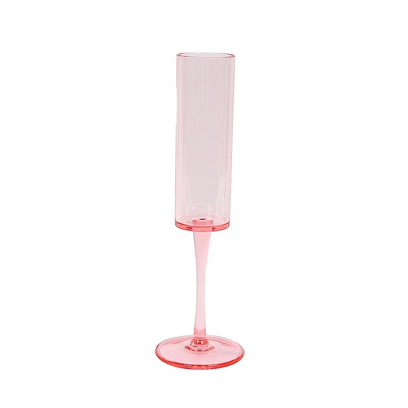 6 pcs 6 oz Cylindrical Reusable Plastic Champagne Flutes