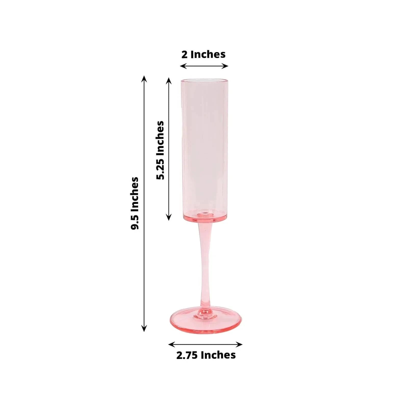6 pcs 6 oz Cylindrical Reusable Plastic Champagne Flutes