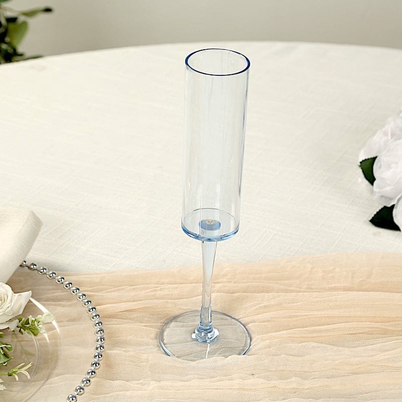 6 pcs 6 oz Cylindrical Reusable Plastic Champagne Flutes
