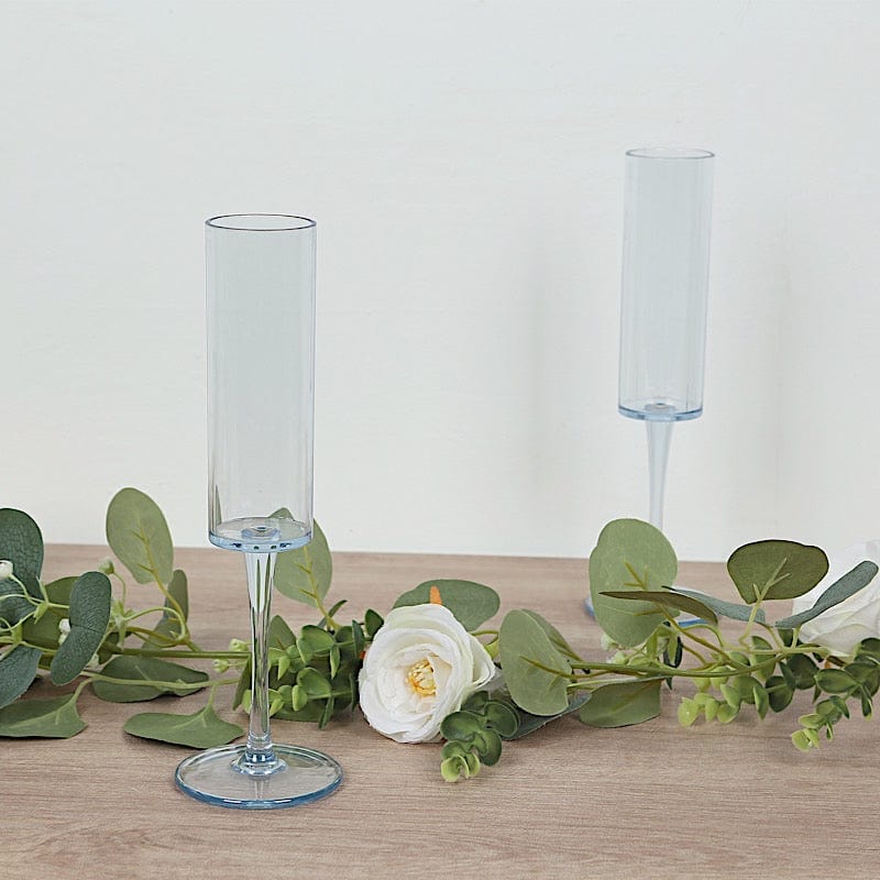 6 pcs 6 oz Cylindrical Reusable Plastic Champagne Flutes